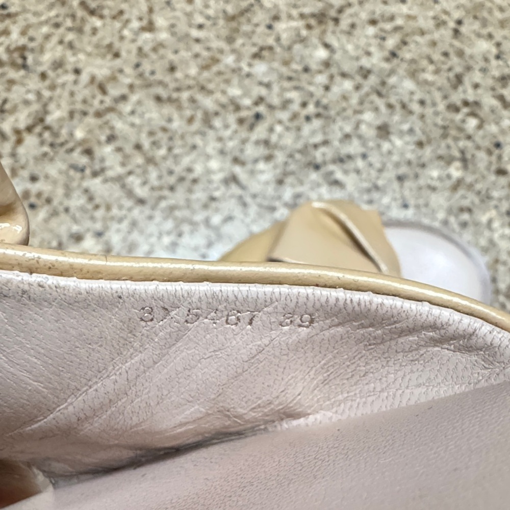 Prada Patent Leather Women's Cream Bow Slide Sandals - Picture 8 of 15